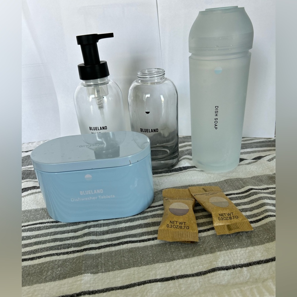 Blueland Dishwasher Tablet Container, soap dispenser and dish soap container